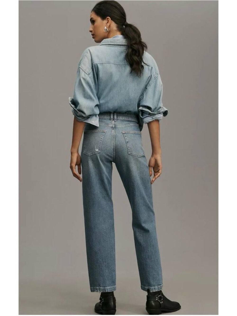 Pilcro Anthropologie Reworked High Rise Taper Barrel Jeans Women’s Size 30 - Picture 2 of 9